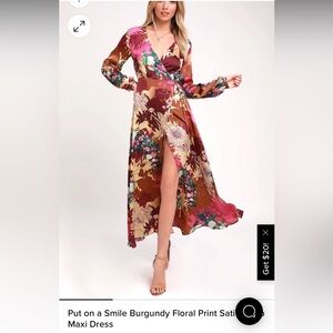 Lulu’s floral wrap long sleeve maxi dress